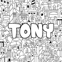 Coloraci&oacute;n del nombre TONY - decorado ciudad