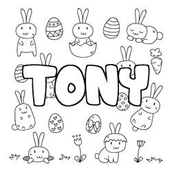 Coloraci&oacute;n del nombre TONY - decorado Pascua