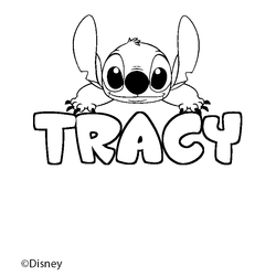 Coloraci&oacute;n del nombre TRACY - decorado Stitch