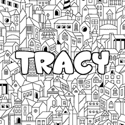Coloraci&oacute;n del nombre TRACY - decorado ciudad
