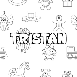 Coloraci&oacute;n del nombre TRISTAN - decorado juguetes