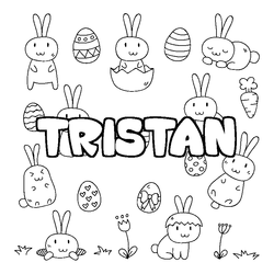 Coloraci&oacute;n del nombre TRISTAN - decorado Pascua