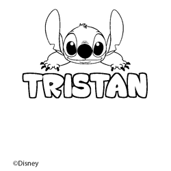 Coloraci&oacute;n del nombre TRISTAN - decorado Stitch