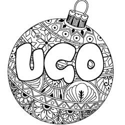 Coloraci&oacute;n del nombre UGO - decorado bola de Navidad