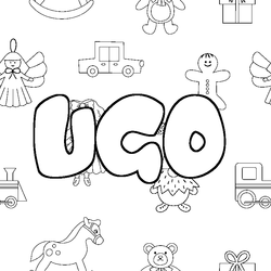 Coloraci&oacute;n del nombre UGO - decorado juguetes