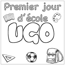 Coloraci&oacute;n del nombre UGO - decorado primer d&iacute;a de escuela