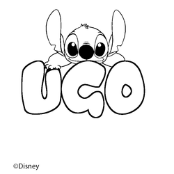 Coloraci&oacute;n del nombre UGO - decorado Stitch
