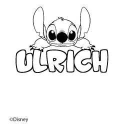 Coloraci&oacute;n del nombre ULRICH - decorado Stitch