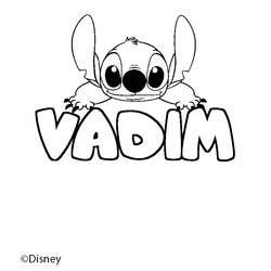 Coloraci&oacute;n del nombre VADIM - decorado Stitch