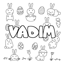 Coloraci&oacute;n del nombre VADIM - decorado Pascua