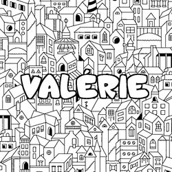 Coloraci&oacute;n del nombre VAL&Eacute;RIE - decorado ciudad