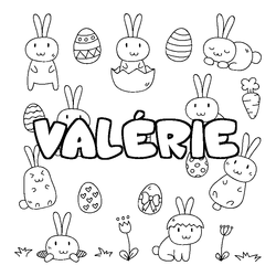 Coloraci&oacute;n del nombre VAL&Eacute;RIE - decorado Pascua