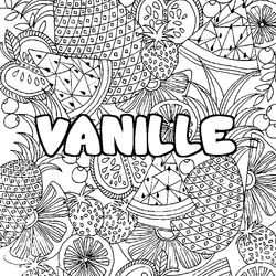 Coloraci&oacute;n del nombre VANILLE - decorado mandala de frutas