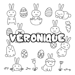 Coloraci&oacute;n del nombre V&Eacute;RONIQUE - decorado Pascua