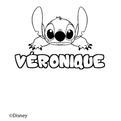 Coloraci&oacute;n del nombre V&Eacute;RONIQUE - decorado Stitch