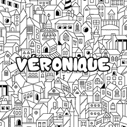 Coloraci&oacute;n del nombre V&Eacute;RONIQUE - decorado ciudad