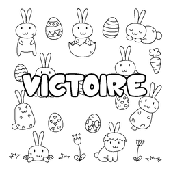 Coloraci&oacute;n del nombre VICTOIRE - decorado Pascua