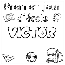 Coloraci&oacute;n del nombre VICTOR - decorado primer d&iacute;a de escuela