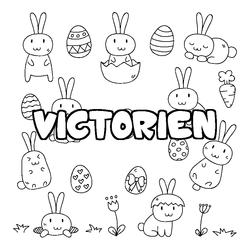Coloraci&oacute;n del nombre VICTORIEN - decorado Pascua