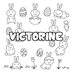 Coloraci&oacute;n del nombre VICTORINE - decorado Pascua