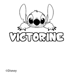 Coloraci&oacute;n del nombre VICTORINE - decorado Stitch