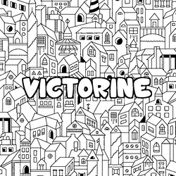 Coloraci&oacute;n del nombre VICTORINE - decorado ciudad