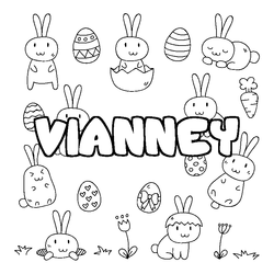Coloraci&oacute;n del nombre VIANNEY - decorado Pascua