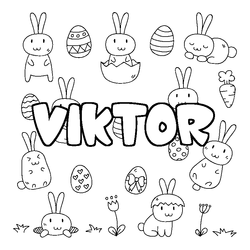 Coloraci&oacute;n del nombre VIKTOR - decorado Pascua