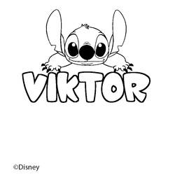 Coloraci&oacute;n del nombre VIKTOR - decorado Stitch