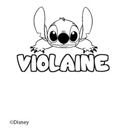 Coloraci&oacute;n del nombre VIOLAINE - decorado Stitch