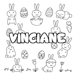 Coloraci&oacute;n del nombre VINCIANE - decorado Pascua