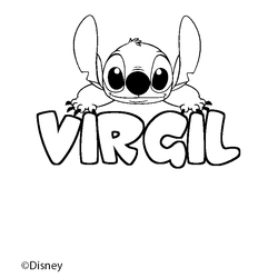 Coloraci&oacute;n del nombre VIRGIL - decorado Stitch