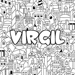 Coloraci&oacute;n del nombre VIRGIL - decorado ciudad