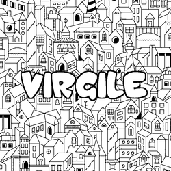 Coloraci&oacute;n del nombre VIRGILE - decorado ciudad