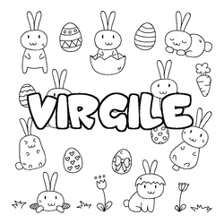 Coloraci&oacute;n del nombre VIRGILE - decorado Pascua