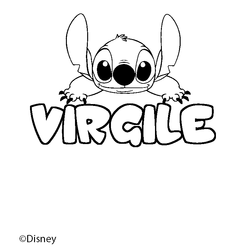 Coloraci&oacute;n del nombre VIRGILE - decorado Stitch