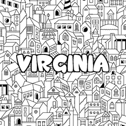 Coloraci&oacute;n del nombre VIRGINIA - decorado ciudad