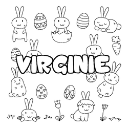 Coloraci&oacute;n del nombre VIRGINIE - decorado Pascua