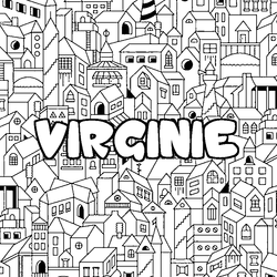 Coloraci&oacute;n del nombre VIRGINIE - decorado ciudad