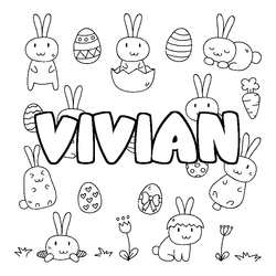 Coloraci&oacute;n del nombre VIVIAN - decorado Pascua