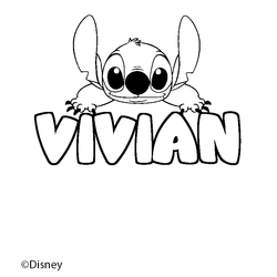 Coloraci&oacute;n del nombre VIVIAN - decorado Stitch
