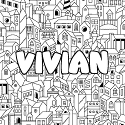 Coloraci&oacute;n del nombre VIVIAN - decorado ciudad