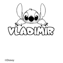 Coloraci&oacute;n del nombre VLADIMIR - decorado Stitch
