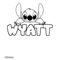 Coloraci&oacute;n del nombre WYATT - decorado Stitch