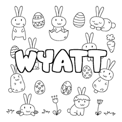 Coloraci&oacute;n del nombre WYATT - decorado Pascua