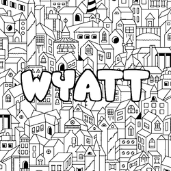 Coloraci&oacute;n del nombre WYATT - decorado ciudad