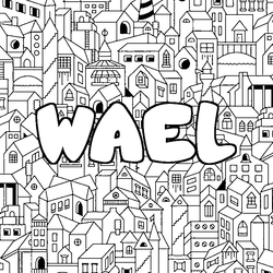 Coloraci&oacute;n del nombre WAEL - decorado ciudad