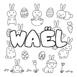 Coloraci&oacute;n del nombre WA&Euml;L - decorado Pascua