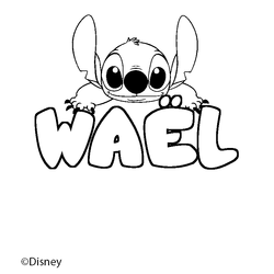 Coloraci&oacute;n del nombre WA&Euml;L - decorado Stitch