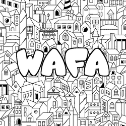 Coloraci&oacute;n del nombre WAFA - decorado ciudad